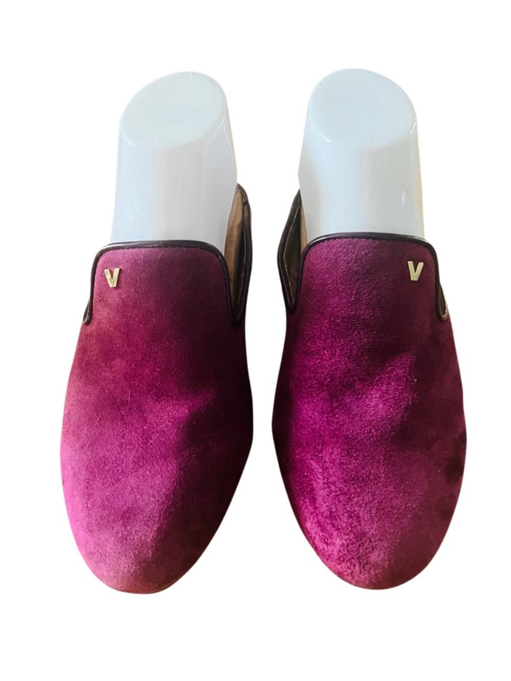 Vionic Women Carnegie Mules Loafers Purple Suede comfort insole slide Size 7